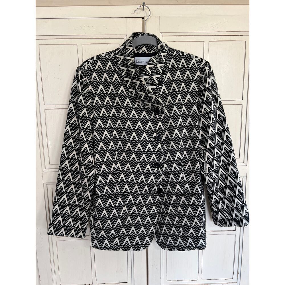 Elliott Lauren size 12 black and off white blazer jacket